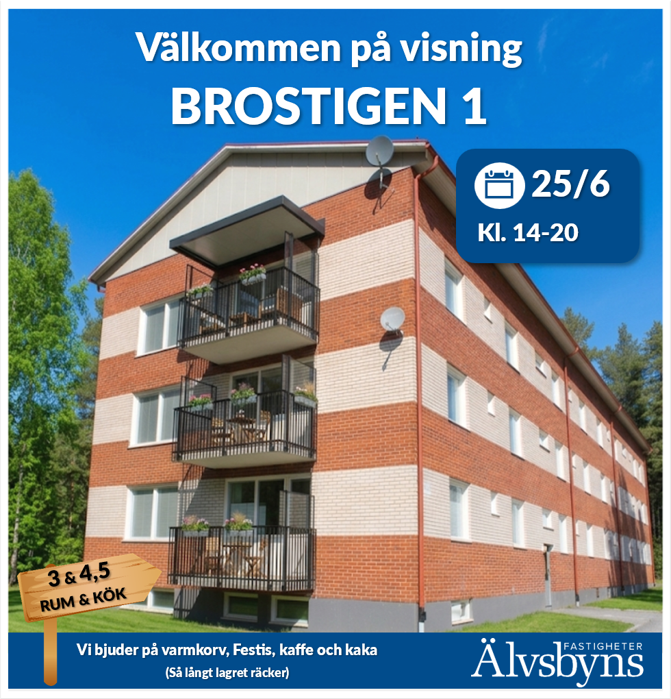 Visning av brostigen 1 25/6 kl 14-20. Vi bjuder på kord, kaffe, kaka och festis. Ai genererad inspirationsbild på fasaden Brostigen 1 med nya balkonger svarta ribbade.